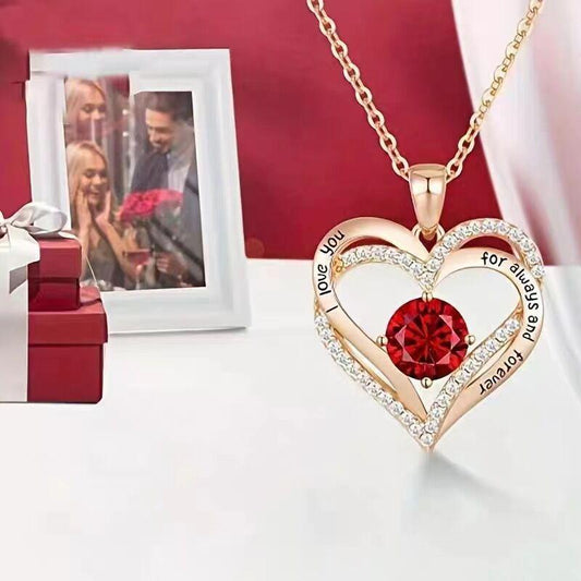 Double Heart Shaped Love Pendant With Zircon - My Store