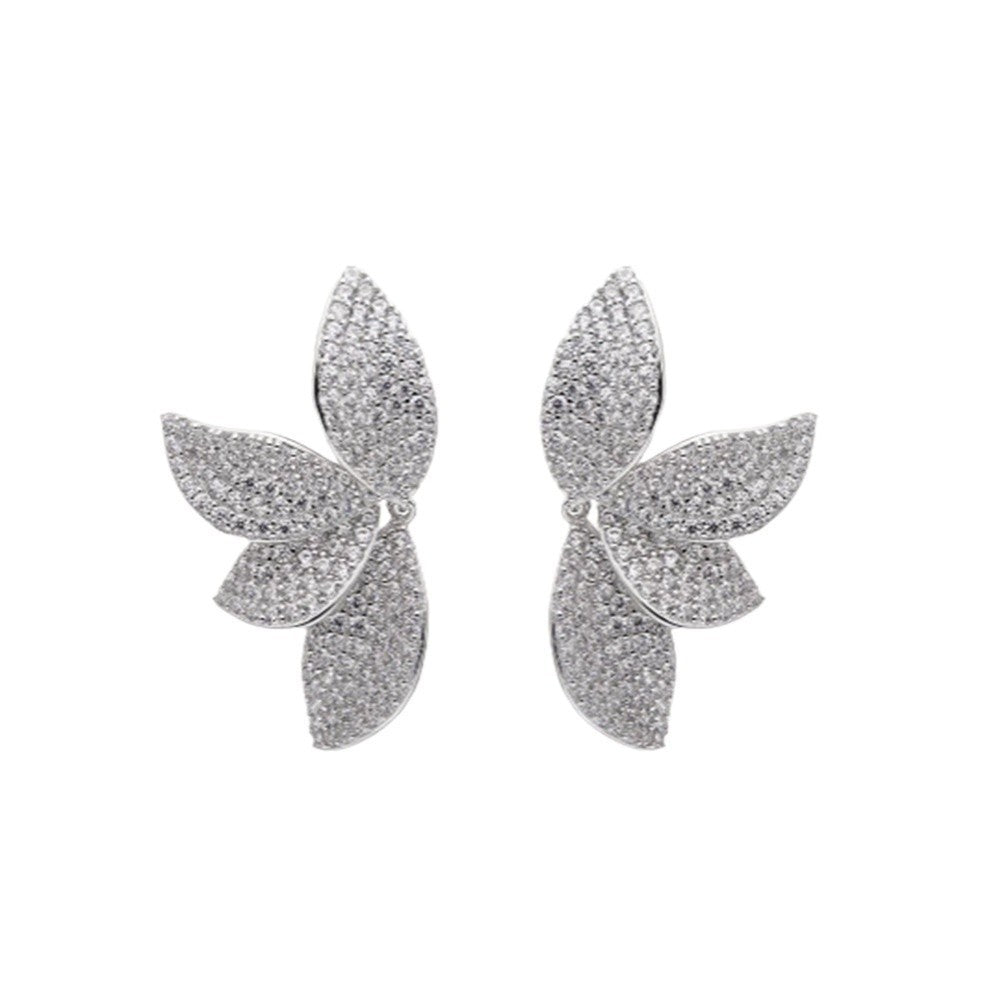 Women's Leaf-shaped Rhinestone Earring - My Store