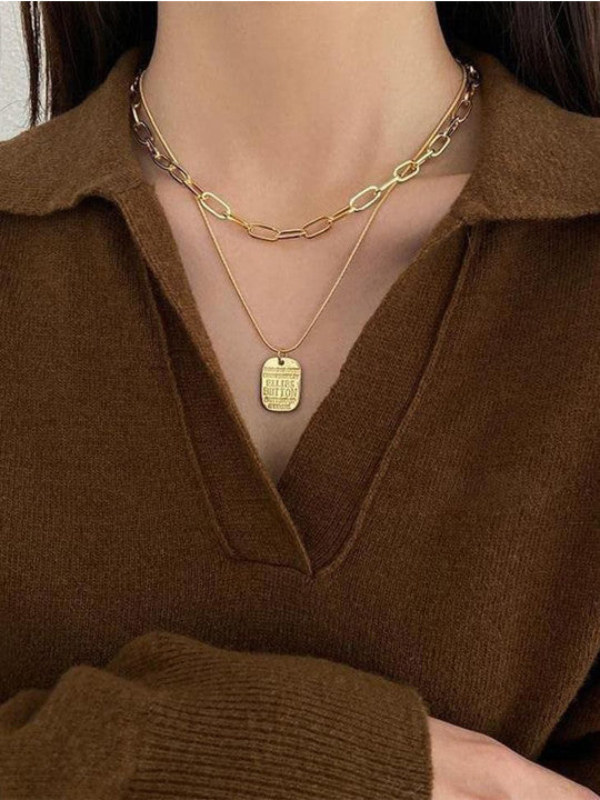 Multi Layer Punk Vintage Pendant Necklace For Women - My Store