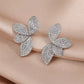 Women's Leaf-shaped Rhinestone Earring - My Store