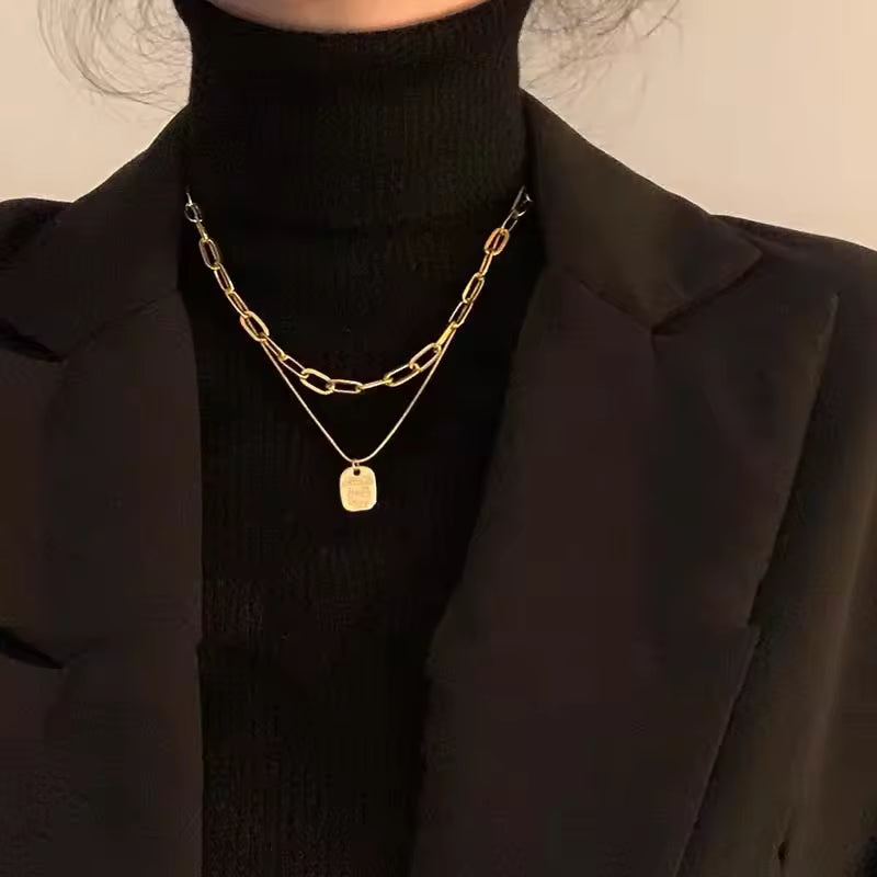 Multi Layer Punk Vintage Pendant Necklace For Women - My Store