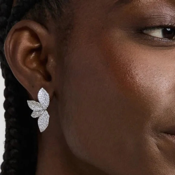 Women's Leaf-shaped Rhinestone Earring - My Store